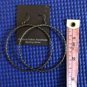 Indian Handmade sterling silver hoops